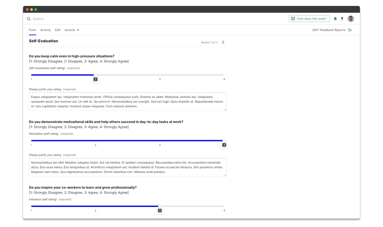 Gathering peer and manager feedback