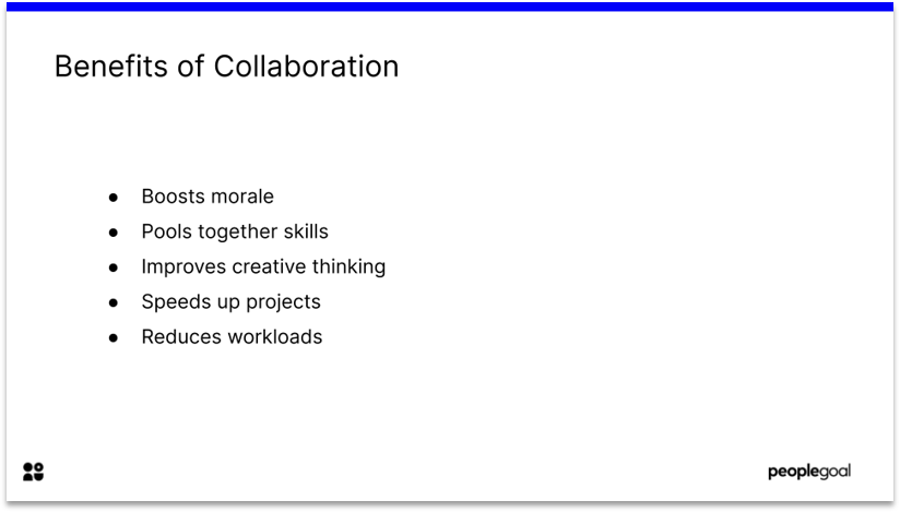 Benefits of Collaboration from Self-Assessments