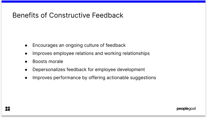 Benefits of Constructive Feedback