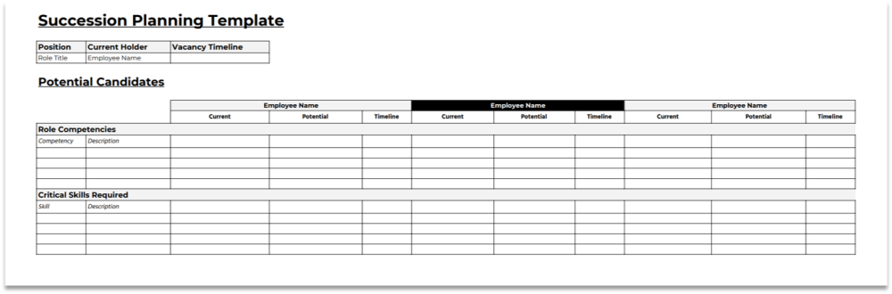 Succession Planning Template