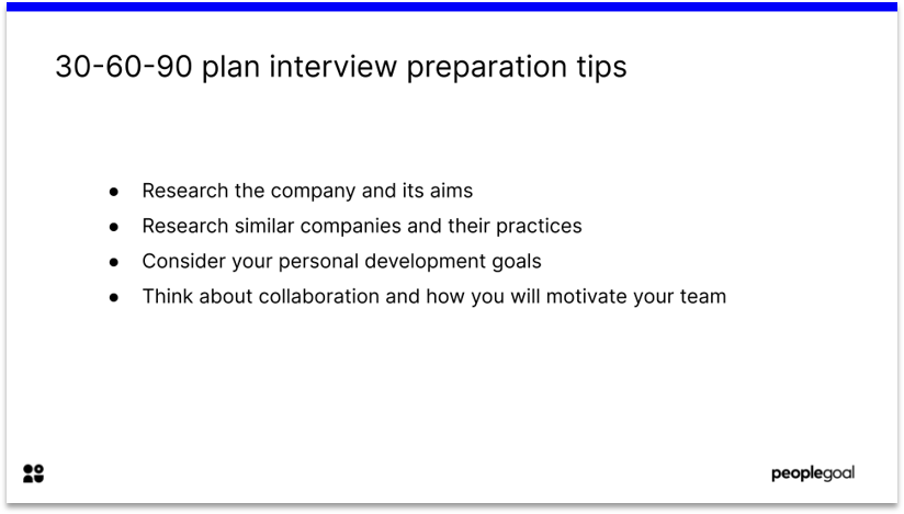 30-60-90 day plan interview