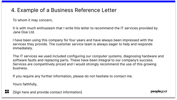 sample business reference letter