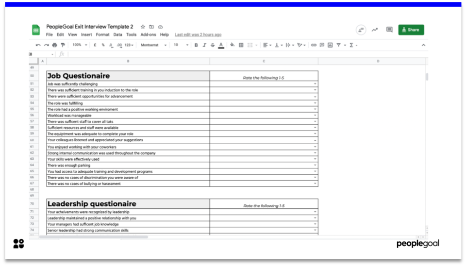 Exit interview templates- temp 2