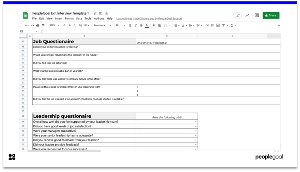 Exit interview templates - temp 1