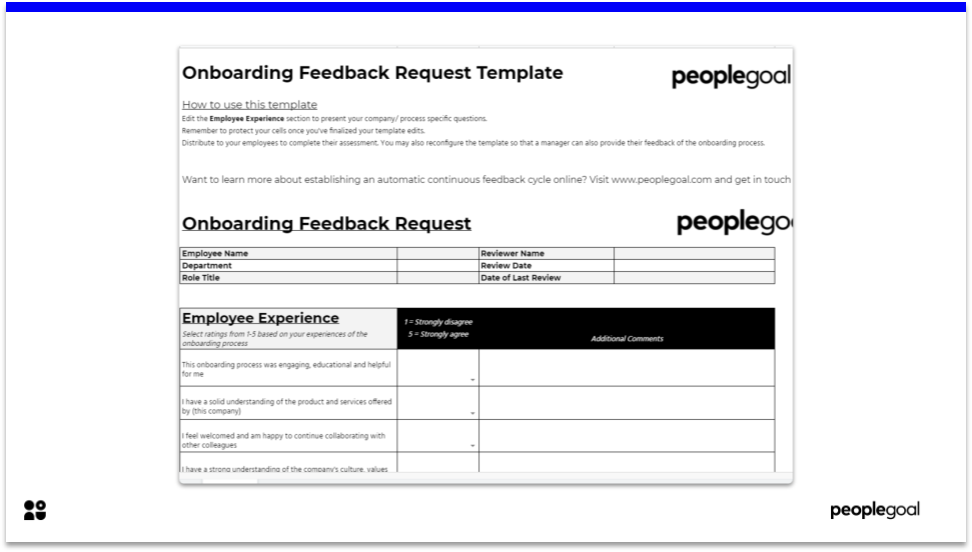 Onboarding Feedback Request Template