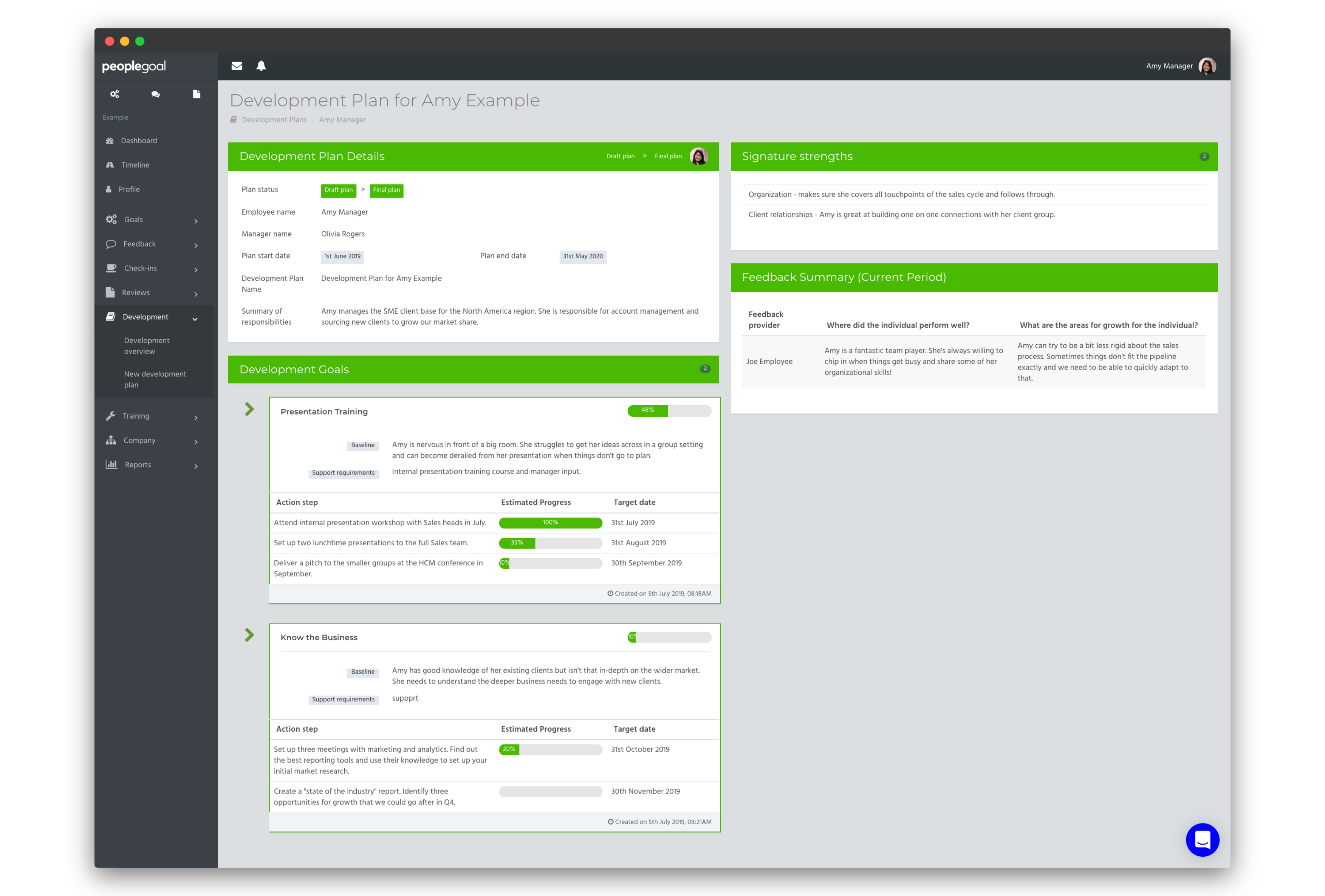 Employee development plan template