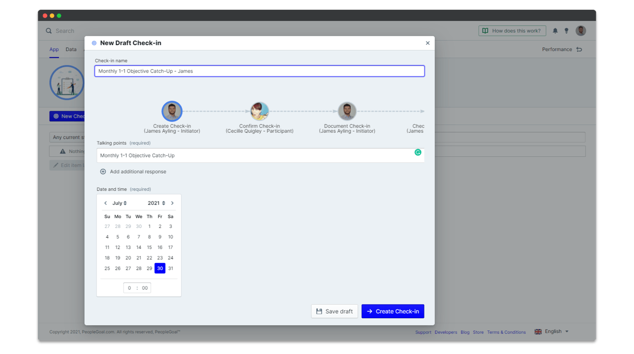 employee manager check in